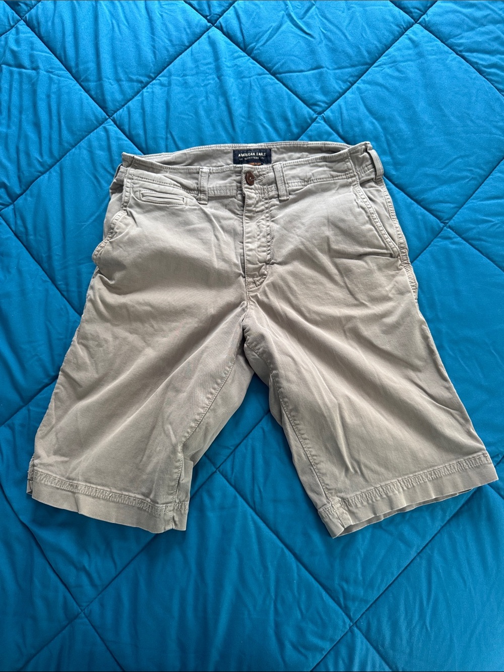 American Eagle Outfitters Men’s Light Gray Flat Front Chino Shorts